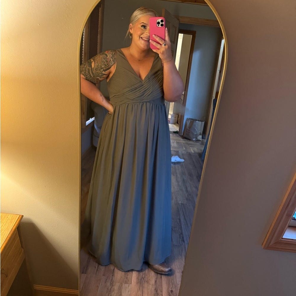 Birdy Grey Green Sleeveless Gown for Weddings